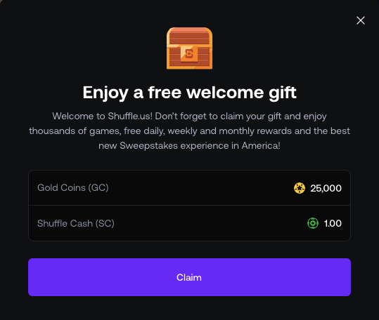 Shuffle.us welcome bonus